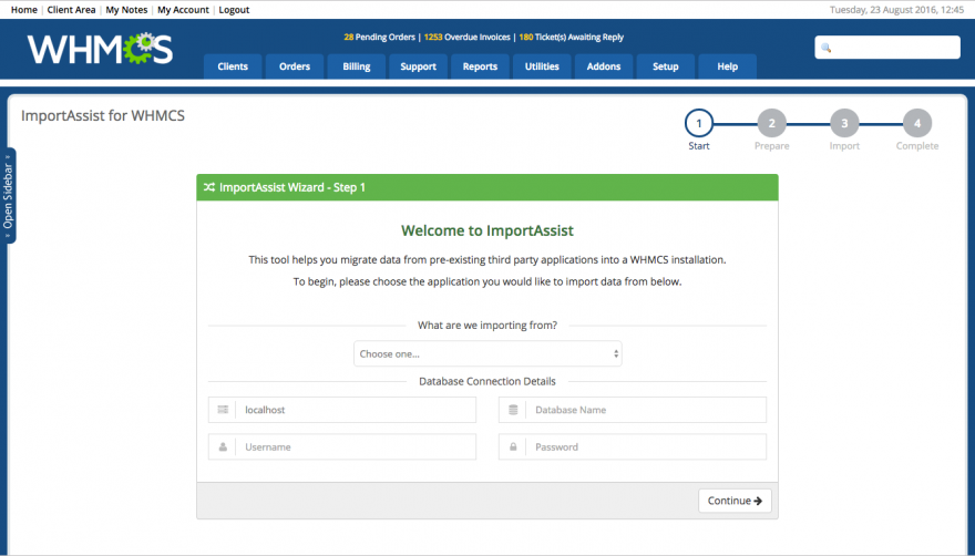 ImportAssist For WHMCS 7 数据库导入助手